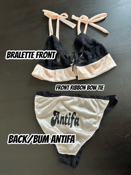 The Monroe- 2 piece highest cut with front tie bralette