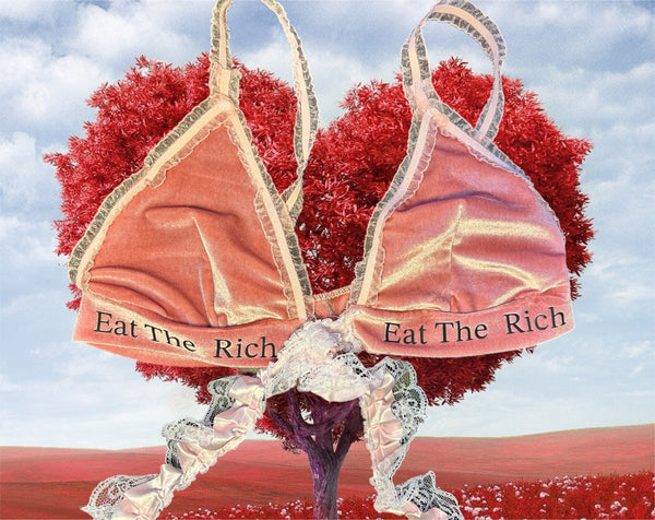 EAT THE RICH velvet bralette