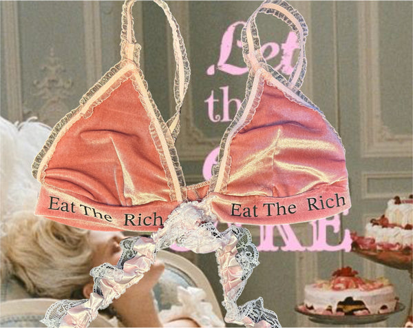 EAT THE RICH velvet bralette
