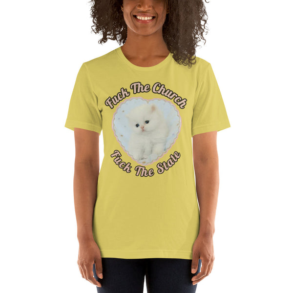 UNISEX SHIRT Fuck The Church Fuck The State Kitty